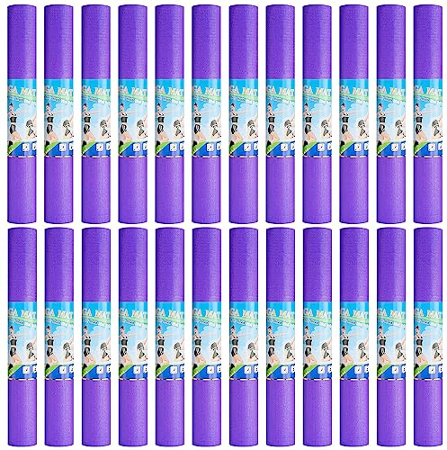 16 Pack 24 Pack 3 mm Thick Yoga Mat Bulk, Non Slip Exercise Workout Fitness Pad for Women Men, Gym Home Yoga Pilates, Easy to Clean, Sturdy PVC (Purple)