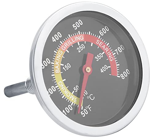 Tbest Termometro per BBQ in acciaio inossidabile da 50~800℉, strumento per la misurazione della temperatura per la cottura al barbecue
