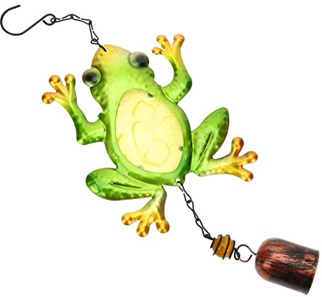 Yardwe Grenouille Carillons Éoliens Carillons Éoliens en Plein Air Décor De Printemps Grenouille en Métal Carillon Éolien Tenture Carillon Éolien en Cristal Carillons Éoliens Pendentif