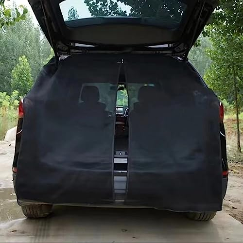 Heckklappe Flügeltür Kofferraumabdeckung Sonnenschutz, 180X150 cm, Moskitonetz Heckklappe Magnetisch, Fliegengitter Vorhang Heckscheibe für Auto, SUV, LKW, Wohnwagen, Camper, Wohnmobil
