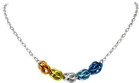 Aroace pride necklace, chainmail Sweetpea weave, handmade jewelry - choose your length
