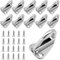 NICEWAT 10PCS Planenbefestigung AnhäNger, ZweiLoch Planenhaken Edelstahl Planenhaken mit 20 Schrauben, Metall Anhänger Netzhaken für Anhängernetzen, Ladungssicherungsnetz, Planen