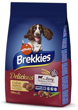 Brekkies Delicious Pienso para Perros Adultos con Buey - 7,25kg