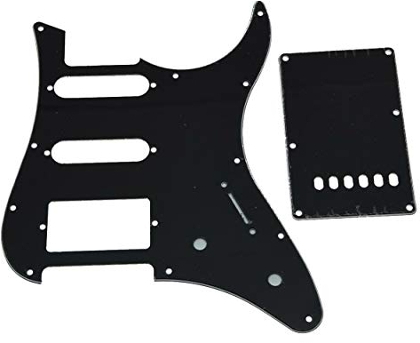 KAISH Schwarzes 3-lagiges Gitarren-Pickguard aus HSS mit Trem-Rückplatte für Yamaha Pacicica Gitarre