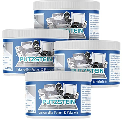 ABACUS® Putzstein mit Lotuseffekt, Universal-Stein, Scheuermittel, Reinigungsstein, Universalreiniger, Haushaltsreiniger, Polierstein, Universalstein – Putzstein 4x 900g (7750.4)