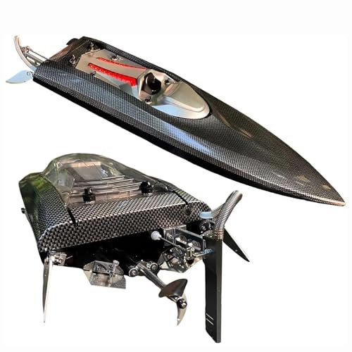 Ssccgym 25inch UDI022 Large Remote Control Boat for Adults Experts 14y+ Alloy Tail Kits RC Brushless Watercraft 50km/h 31mph 3S/4S Battery & LED 4WD Full-Functions RC Sail