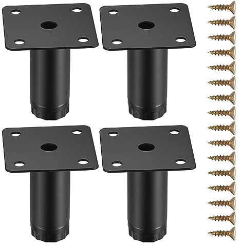 Fulushouxi 4 Stück Möbelbeine,1,97 Zoll/5 cm verstellbare Möbelfüße, Metall Schrankfüße, Sofa Ersatz Stützfüße Beine für Möbel/Sofa/Tisch/Stuhl/Schreibtisch/Küche/Schrank/Schränke Beine Füße (5CM)