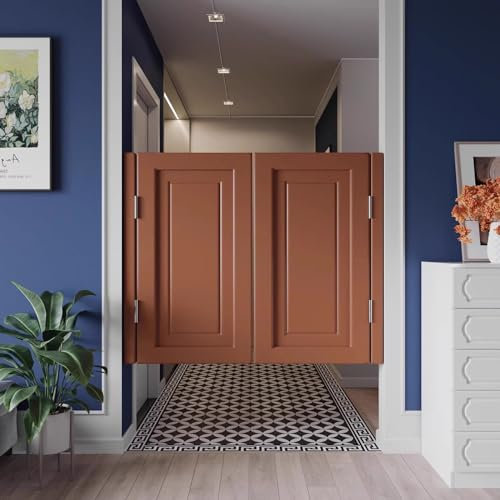 Balanceo Puertas de interior Puerta Basculante Para Portales Marron, Western Party Decoraciones Puertas De Saloon Bisagras Doble Oscilación, Cierre Automático Puerta Mampara Entrada Pasillo ( Size : W