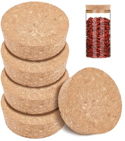 BENECREAT 8 Uds. Tapones de Corcho para Botellas, Tapón de Corcho, Corchos de Repuesto para Vino, Botellas Decorativas, Paso, Letras, DIY Artesanías, 65 mm de Diámetro
