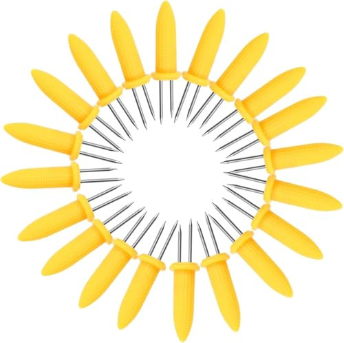 20 pezzi porta pannocchie in acciaio inoxPennacchiotto in acciaio inox per barbecueForcella doppia per pannocchie Accessori per barbecueForchette per fruttaCucina in casaBarbecue