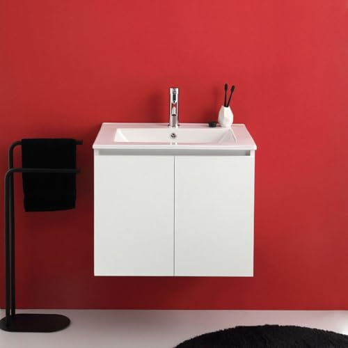 Kiamami Valentina Mobile Bagno Sospeso 60 Cm 2 Ante Bianco Export Bilbao