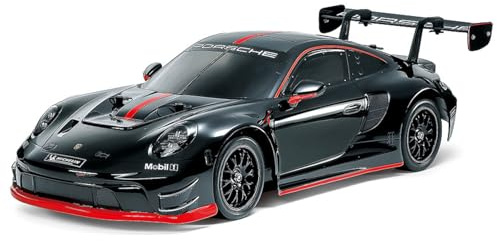 TAMIYA 58745 1:10 RC Porsche 911 GT3 R (992) – fjärrstyrd bil, fordon, modellbyggnad, montering, hobby, RC byggsats, omålad, svart