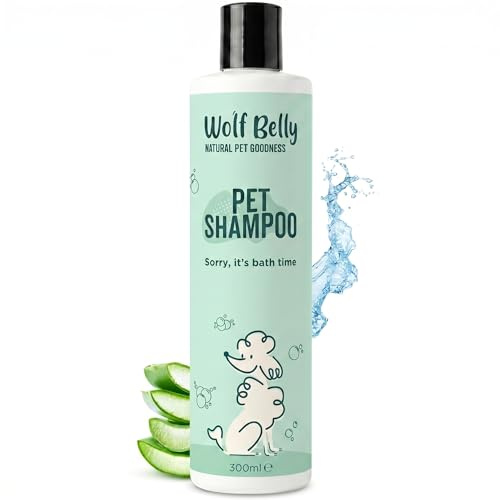 Wolf Belly - Champú Perros y Gatos con Aloe Vera (300 ml) para Pieles Sensibles y con Dermatitis | Hidrata en Profundidad | Antirritaciones | Hipoalergénico y Natural | pH Óptimo - Hecho en España