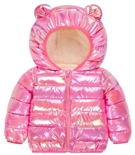 Kids4ever Girls‘ Coats Baby Jacket Warm Fleece Coat Toddler Hooded Jackets Outwear 18-24 Months Pink