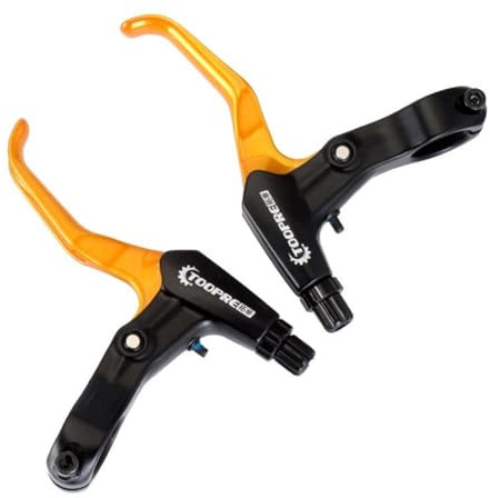 FR5 Aluminum Alloy Bicycle Brake Lever Set,For Mountain Bike V-Brake Disc Brake System,With 22.3mm Handlebar Mount(gold)