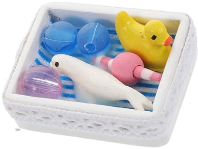 Petite baignoire décorative pour maison de poupée avec détails en dentelle complexe, apprentissage précoce, construction en bois, accessoires de salle de bain