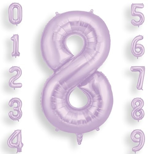 AOOSU Purple Helium Balloons, 40 Inches Number Balloons 8, Foil Birthday Balloon for Birthday Anniversary Wedding Party Decorations Celebration Supplies for Girls Women Men Boys