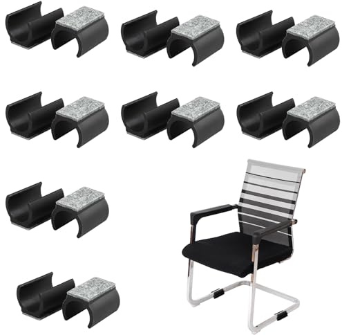 Xstary 16 stycken 25 mm stoltassar, filtglider för stolar, möbeltassar, golvskydd, U-formad design, lämplig för 24–25 mm cantilever-stolar, golvskydd, skyddar kakel- och trägolv