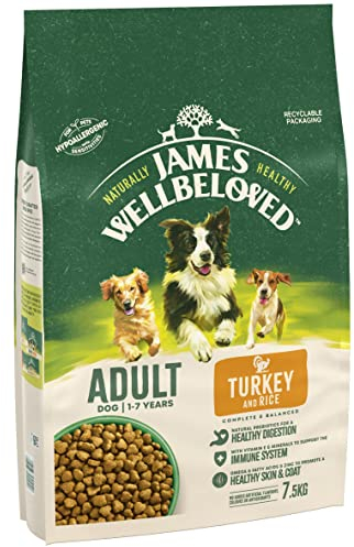 James Wellbeloved Adult Turkey & Rice 7.5 kg Bag, Hypoallergenic Dry Dog Food