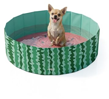 AQPET AqpetFriends Piscina in plastica per Cane Animali Domestici Pieghevole da Giardino Fantasia Fruit, 80x20 cm