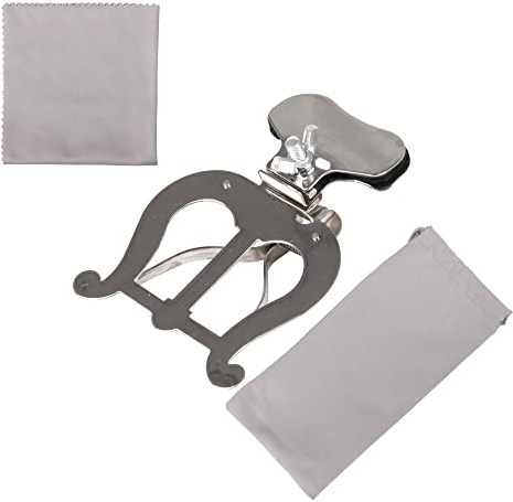 Yibuy Plating Barítono trombón Euphonium soporte con carpeta de archivo para clip de libro de música