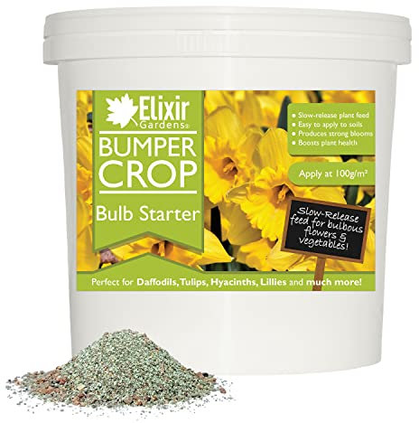 Bumper Crop Bulb Starter | Tulip, Daffodil, Hyacinth, Iris, Lily, Dahlia, Crocus & Begonia Feed & Flower Planting Fertiliser | 2kg Tub