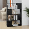 Homgoday Bücherschrank Raumteiler Hochglanz Schwarz 80x24x124,5 cm Bücherregal Lagerregal Standregal Regal Regal für Wohnzimmer Home Office Möbel Bücherregal