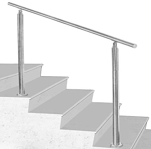 Herrselsam Handlauf Edelstahl Aussen 120 CM, Treppengeländer Innen und Außen,Geländer treppe Ohne Querstreben, Geländer für Treppen, Brüstung, Balkon