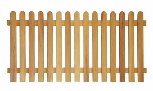 Lattenzaun, natürlicher Gartenzaun, abgerundeter Lattenzaun, druckbehandelter Zaun, handgefertigt, 1,52 m x 0,91 m, 5 Stück