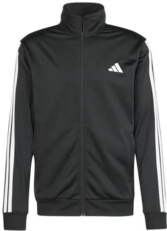 adidas Men's Basic 3-Stripes Tricot Track Suit, Black, Small