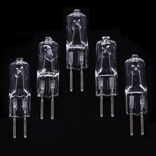 WYLIELAMSH Halogen Glühbirnen 5PCS G5.3 12V Halogenlampe 24V Mechanische Glühbirne 36V Kristall Kronleuchter Birne GU5.3 Doppelstiftsockel,220V-75W