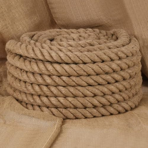 ZEYUAN Cuerda de Yute 10 m de Longitud y 36 mm de Grosor, Cuerda Sisal, Cuerda Gruesa, Cuerda Manualidades, Cuerda Bondage, Tejer Crochet, Decoracion, Cuerda Trenzada