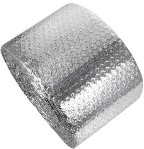 Reflective Bubble Insulation Film Roll, Silver Aluminized, 1 Roll
