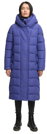 Navahoo Damen Wintermantel (XS-6XL) - gesteppt mit Kapuze und Trageschlaufen - N064 - BlViolet Größe M - Gr.M