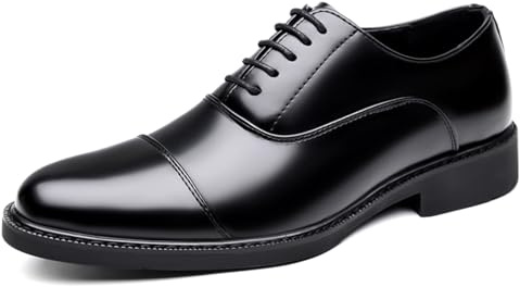 GemChve Scarpe Eleganti Uomo Scarpe Sposa Faux Business Scarpe da Ballo Uomo Classiche Casual Black 38 EU