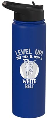 This men is now a white belt Stainless Steel Insulated Water Bottle