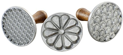 Nordic Ware All Season Cookie Stamps (Set of 3), Sturdy Cast Aluminium Cookie Stamp Set, Cookie Press Set Made in the USA, Sturdy and Durable Biscuit Maker Press Set, Silver