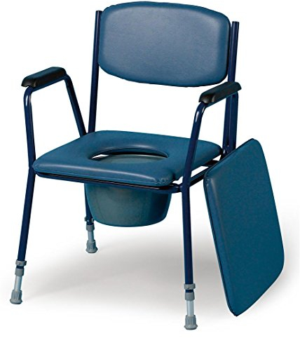 HOMECRAFT Commode Chair Padded Toilet Adjustable Comfort Seat, Sturdy Steel Frame, Height Adjustable (450-600mm), Lightweight, Portable, Easy to Clean, Non Slip Feet – For Elderly & Mobility Support