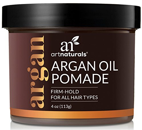ArtNaturals Professional Argan Oil Pomade - (4 Oz / 113g) - Strong Hold for All Hair Types – Natural Hair Styling Formula – Men and Women – Made in USA – Thick, Straight and Curly Hair