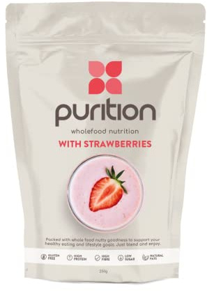 Purition Original Natural Protein Powder for Keto Diet Shakes and Meal Replacements Shakes with Only Natural Ingredients - 250g (Strawberry)