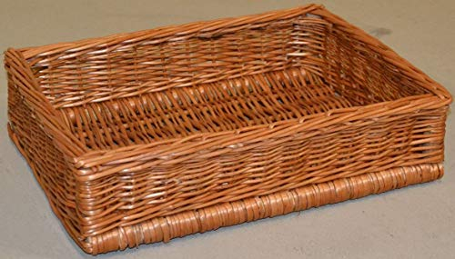 Hansen Korb - Rechteckiger Regalkorb aus Weide, Braun, 60x40x10 cm