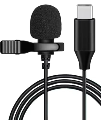 TronicXL Ansteckmikrofon USB-C mit Kabel Lavalier Mikrofon Kondensator Interview Podcast Videokonferenz für DJI Smartphone Tablet Laptop