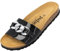 Palado Pantoletten Damen Gozo - bequeme Sandalen Made in Spain - Hausschuhe mit dämpfendem Kork-Fußbett - modische Sommerschuhe Schwarz Lack UK8 - EU41