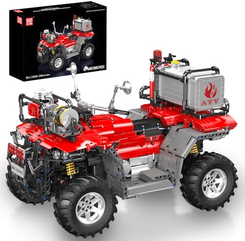 Mould King 23003 Technik ATV - Kit de construcción de Moto de Bomberos, Mando a Distancia de 2,4 G y aplicación de Doble Control, autociclo, Kit de construcción de vehículos Todoterreno (más de 2100