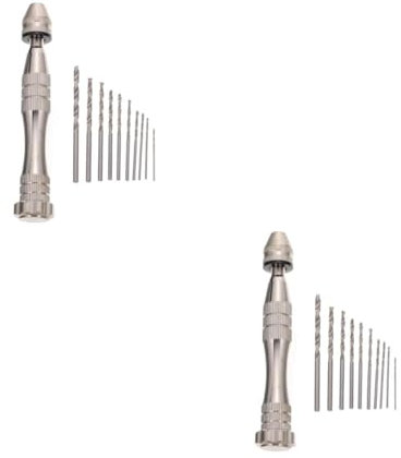 Angoily 2 Sätze Mini-handbohrwerkzeug Mini-handbohrmaschine Manuelle Handbohrmaschine Kleine Handbohrmaschine Zum Basteln Handbohrer Handbuch Mini-handbohrer Silber Aluminiumlegierung