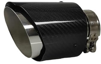 DZSDKHLFJ Tubo Scarico 1 Pz. Terminale di Scarico Universale in Fibra di Carbonio per Auto, in Acciaio Inox, con Finitura Lucida E Lucida. Tubo Scarico Dell'auto(63.5mm-114mm)