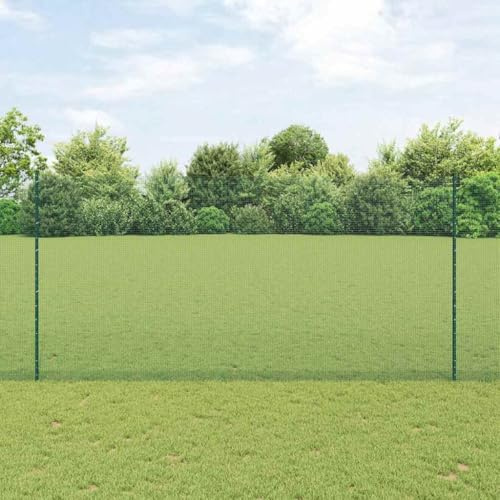 Recinzione frangivista a bastoncini, recinzione con palo verde, 1,6 x 25 m, in acciaio, per campeggio e stagno