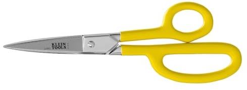 Klein Tools 22003 Premium Forged High-Leverage Utility Shear, Made in USA, 8-Inch Heavy-Duty Scissors with Serrated Edge and Extended High-Leverage Handles, Cuts Rubber, Light Metals, Insulation