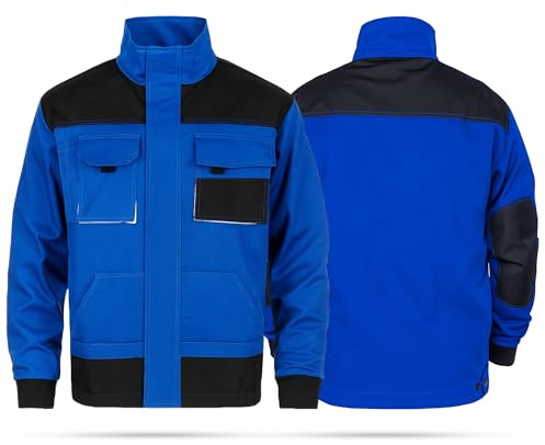 Mazalat Giubbotto da lavoro uomo, Giacca da lavoro, Doppia tasca per attrezzi, Taglie Grandi Fino S-3XL, Giubbino da lavoro uomo. Abbigliamento da lavoro Qualita, Work jacket (XL, Blu)