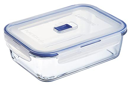 Dajar Vorratsbehälter Pure Box rechteckig 1970ml LUMINARC, Glas, Blau, Transparent, 15,6 x 22 x 7,2 cm